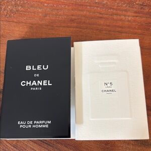 Chanel No. 5 L'Eau EDP + Bleu de CHANEL Eau de Parfum Sample Spray .05oz, 1.5ml